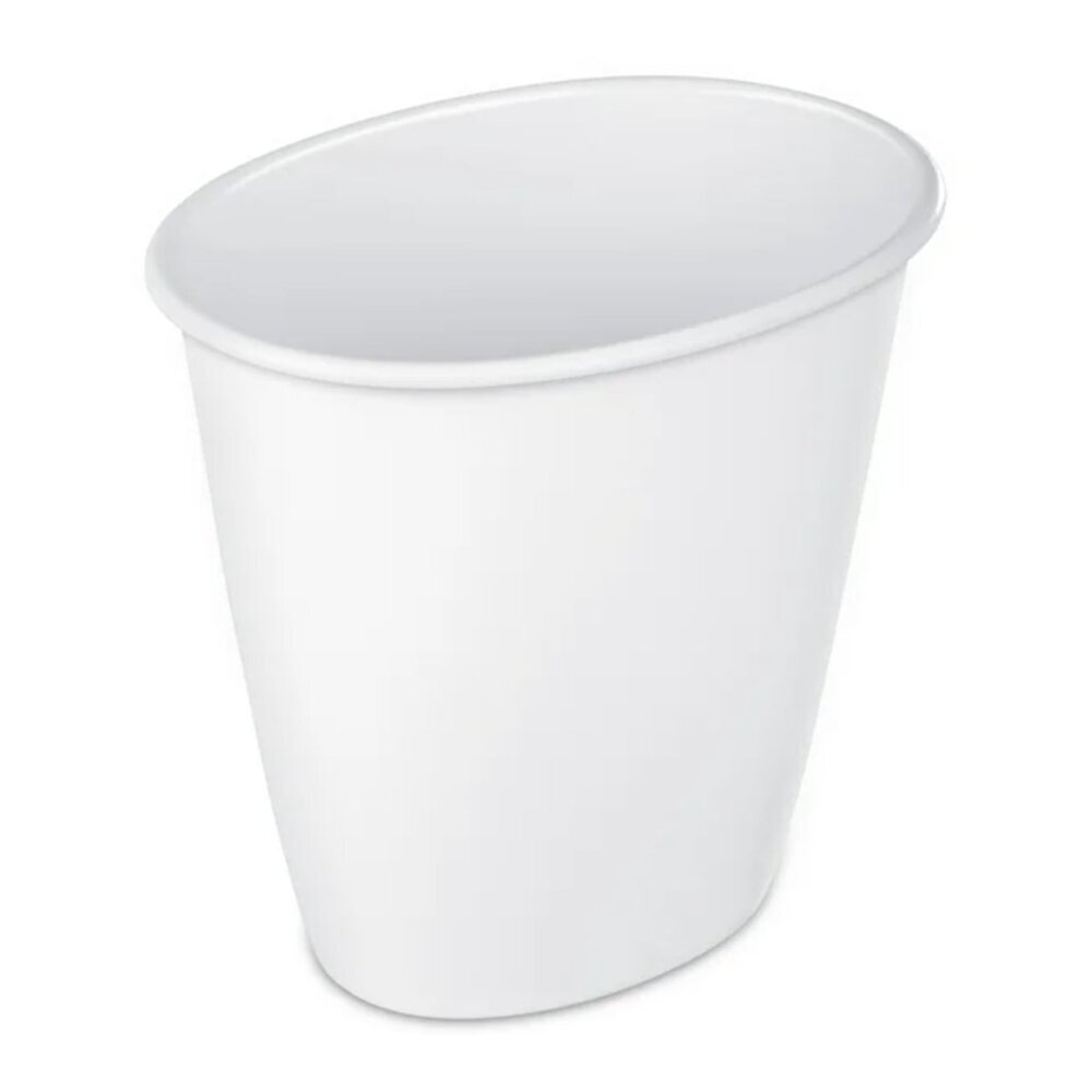 Sterilite 1.5 Gal. Oval Vanity‎ Wastebasket Plastic, White